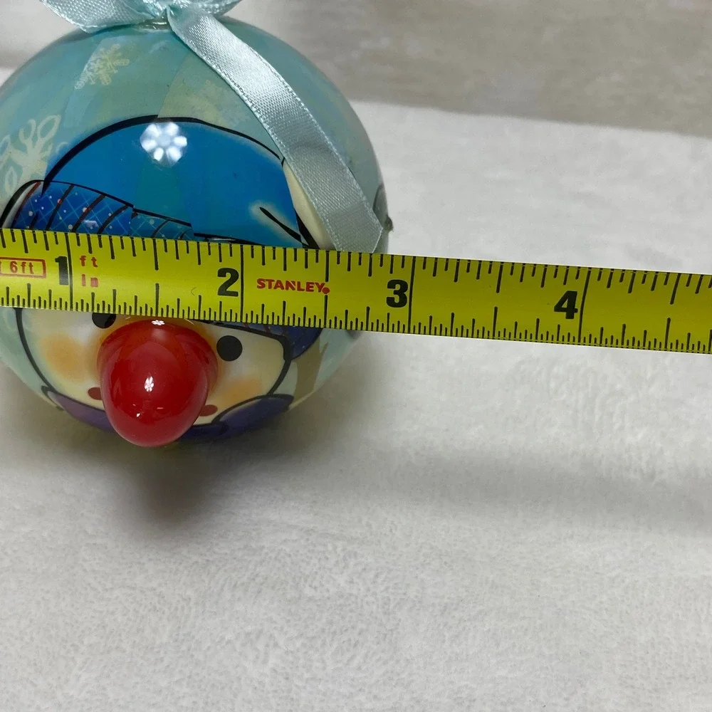 Twinkling Treasures Blinking Christmas Ornament Snowman Red Nose‎ Blue Hat Works